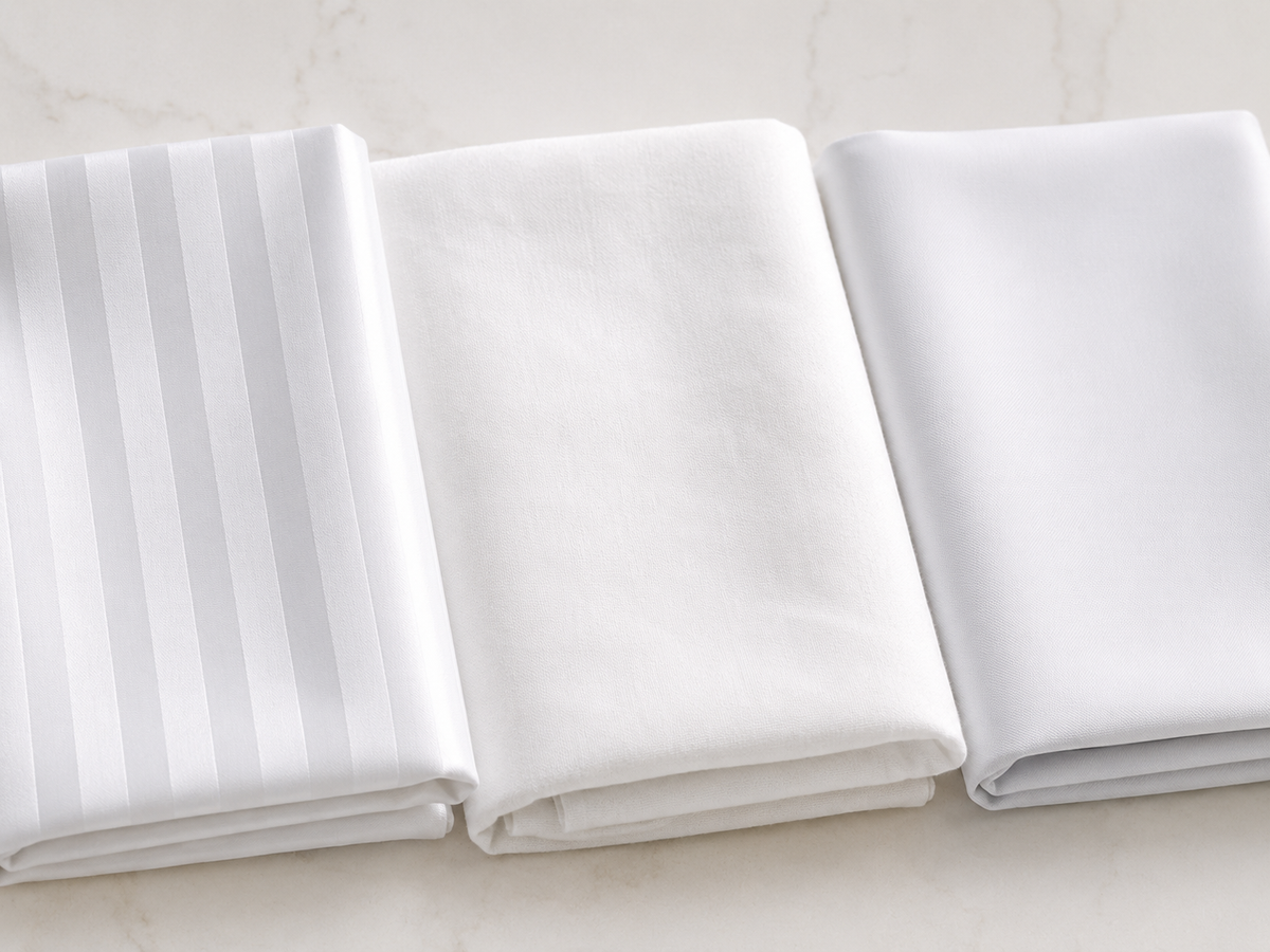 Pamuk saten, poplin ve polycotton otel kumaş seçenekleri